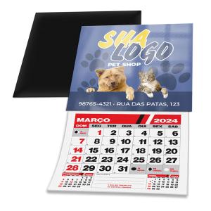 Mini Caledario Imã de Geladeira Couche Brilho  250g 50x45mm 4x0  Imantado 