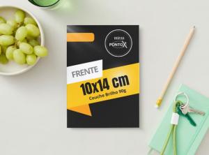 Panfletos Couche Brilho 90g 10x14cm - 4x0 Frente      